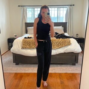 Helmut Lang Sweatpants, Black/lavender, XS